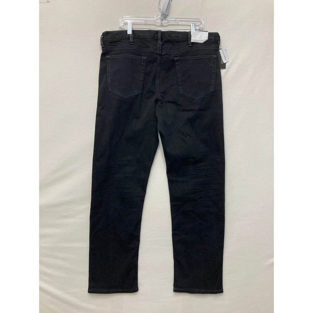 NWT Banana Republic Mens Traveler Jeans 38x32 Straight Fit Black Stretch